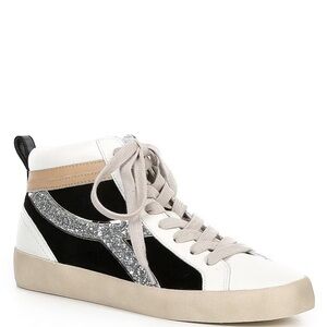 Gianni Bini Black and Silver High-Top Sneakers